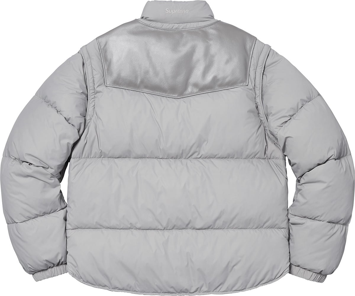 Supreme®/Schott® Down Leather Vest Puffy Jacket view 19